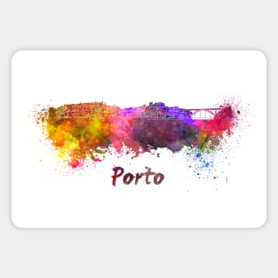 Porto skyline in watercolor Magnet